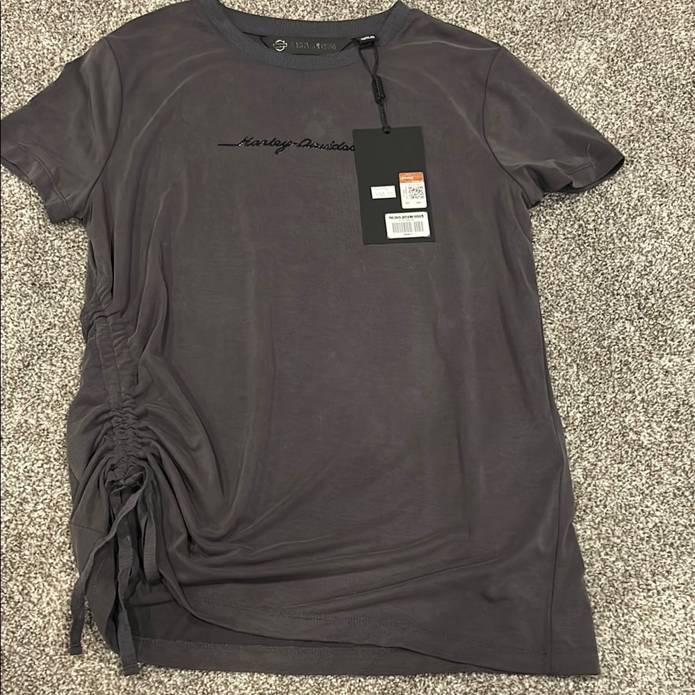 Harley-Davidson Women's Charcoal Ruched Tee